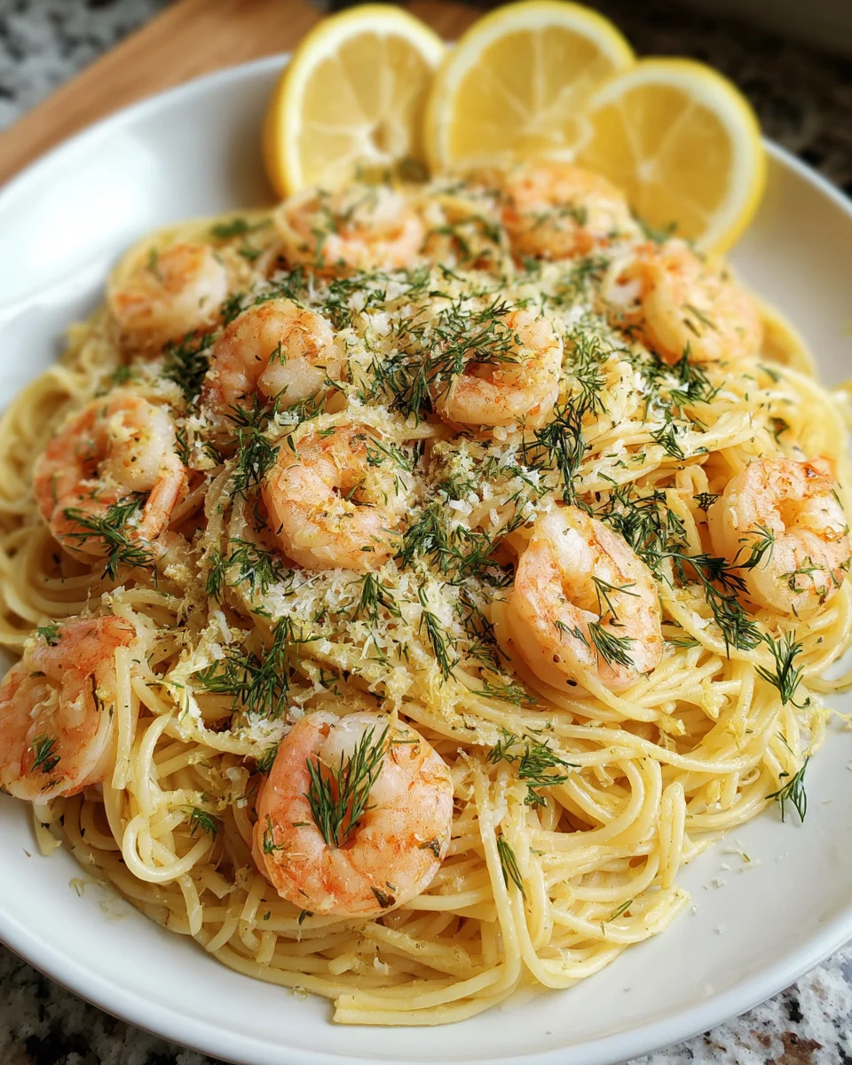 G440 Driver Pasta with Lemon-Dill Shrimp