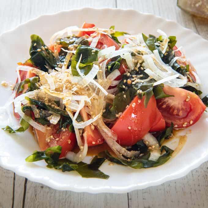 Japanese Seaweed and Tofu Salad with Miso Dressing