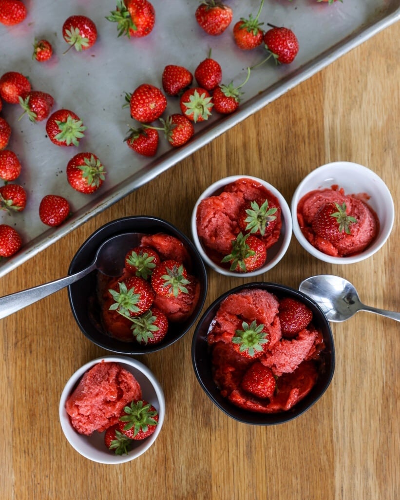 Fresh Strawberry-Rhubarb Sorbet