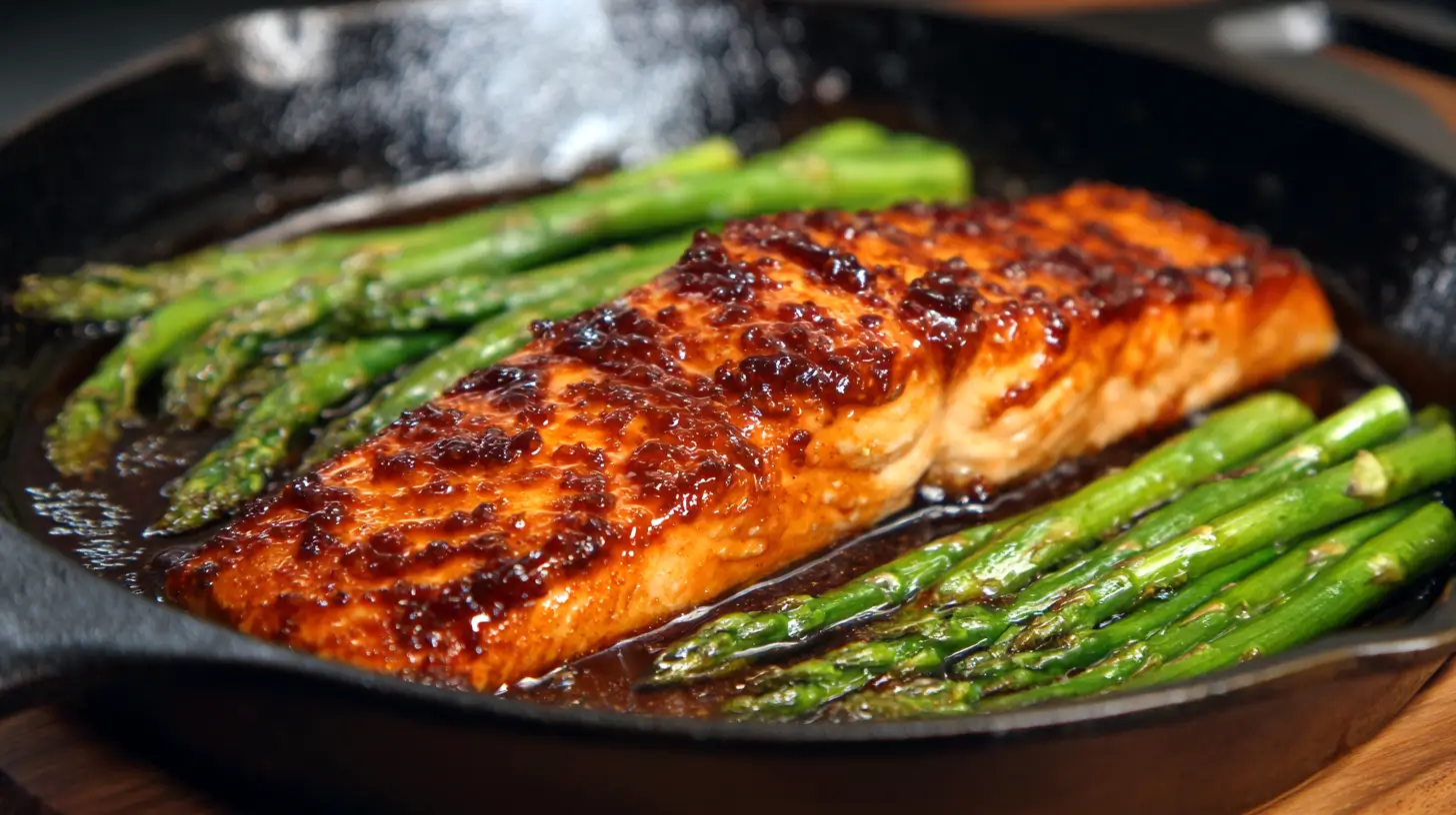 Maple-Glazed Salmon with Crisp-Tender Asparagus