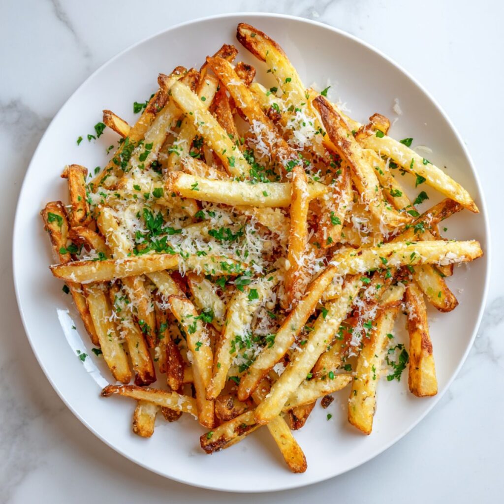 Crispy Belgian Fries with Garlic-Parmesan Herb Dip