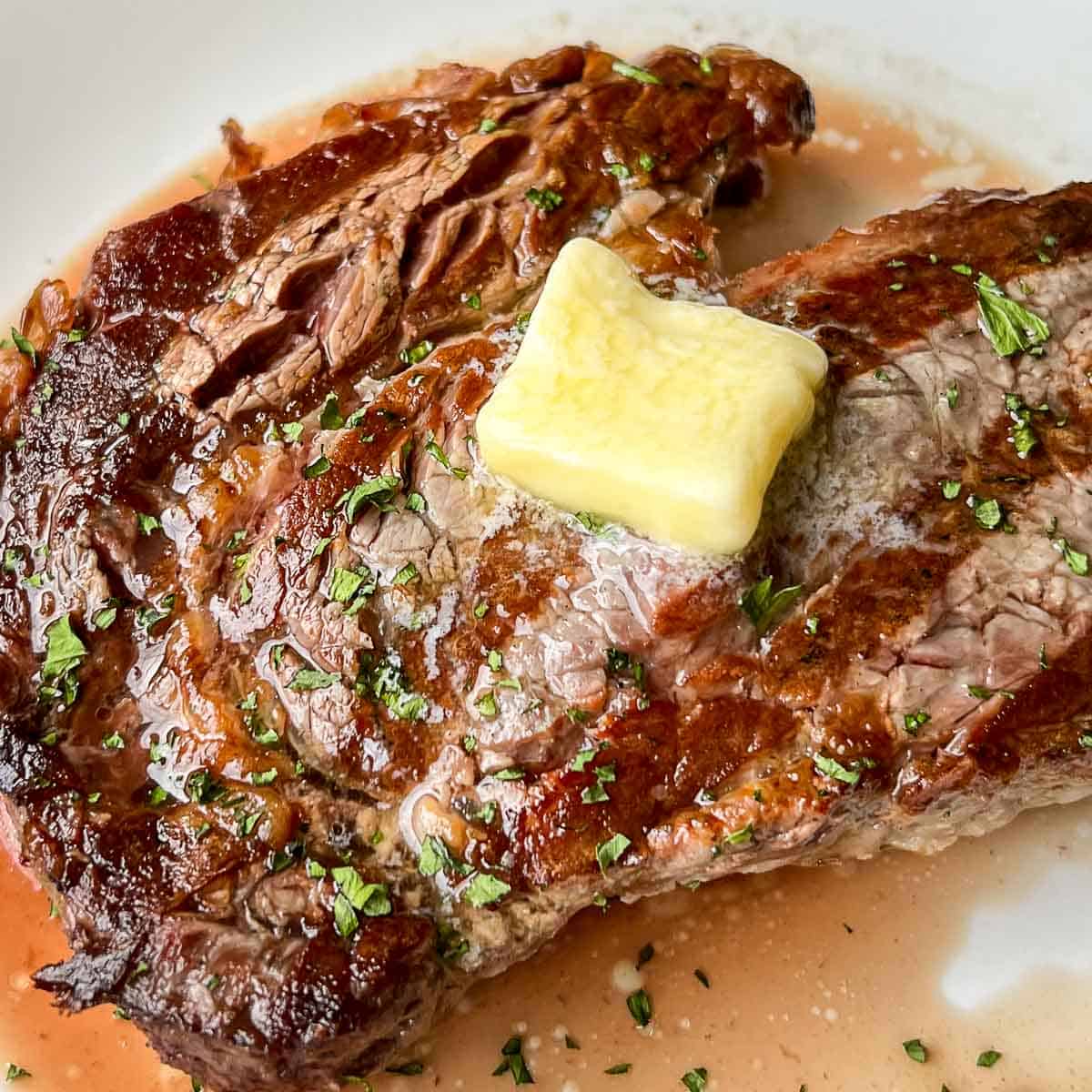 Grilled Ribeye with Garlic-Herb Butter