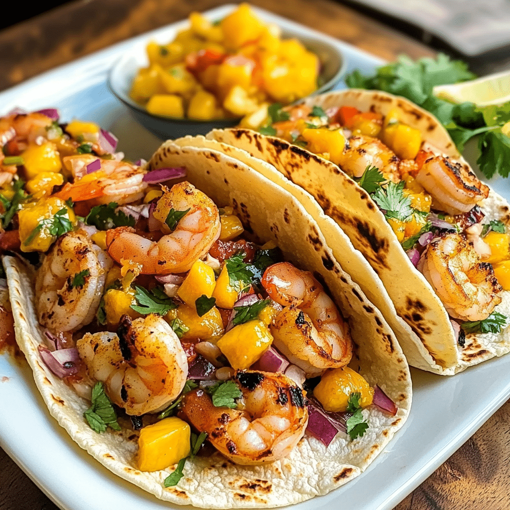 Grilled Shrimp Tacos with Mango Salsa