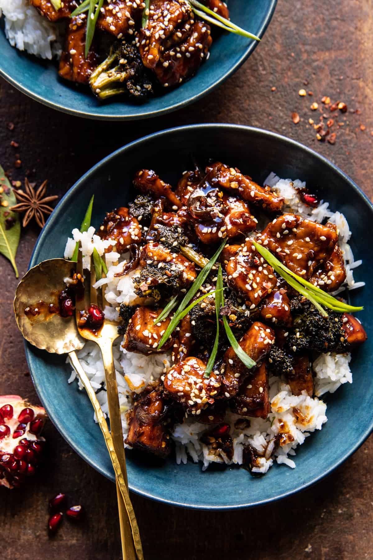 Crispy Sesame-Ginger Chicken with Steamed Rice