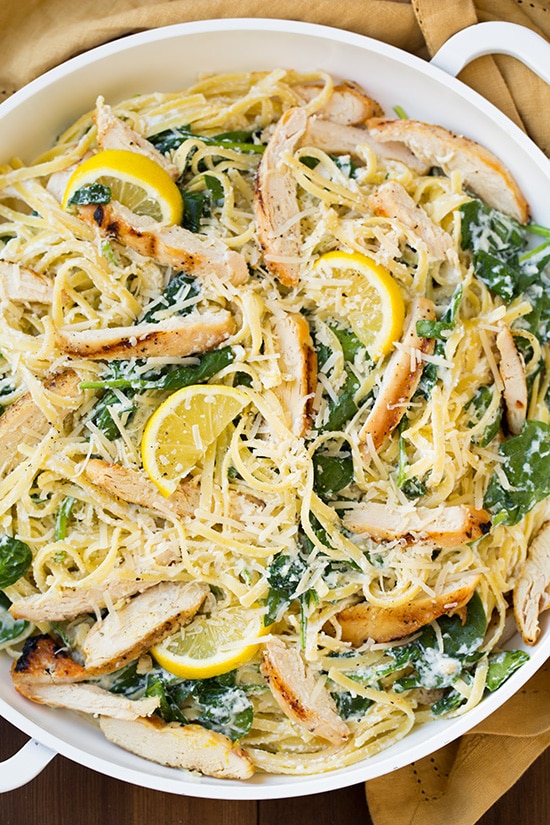 One-Pot Lemon Chicken and Pasta with Spinach