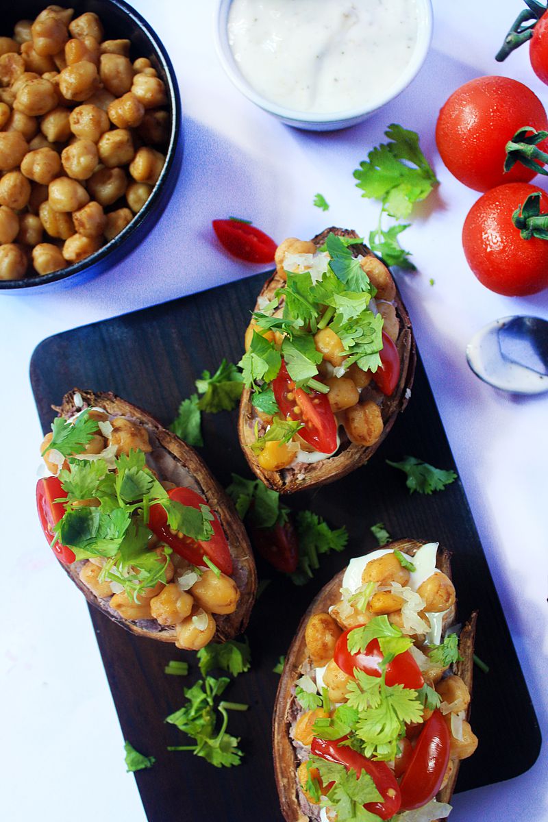 Cumin and Chickpea Stuffed Sweet Potatoes