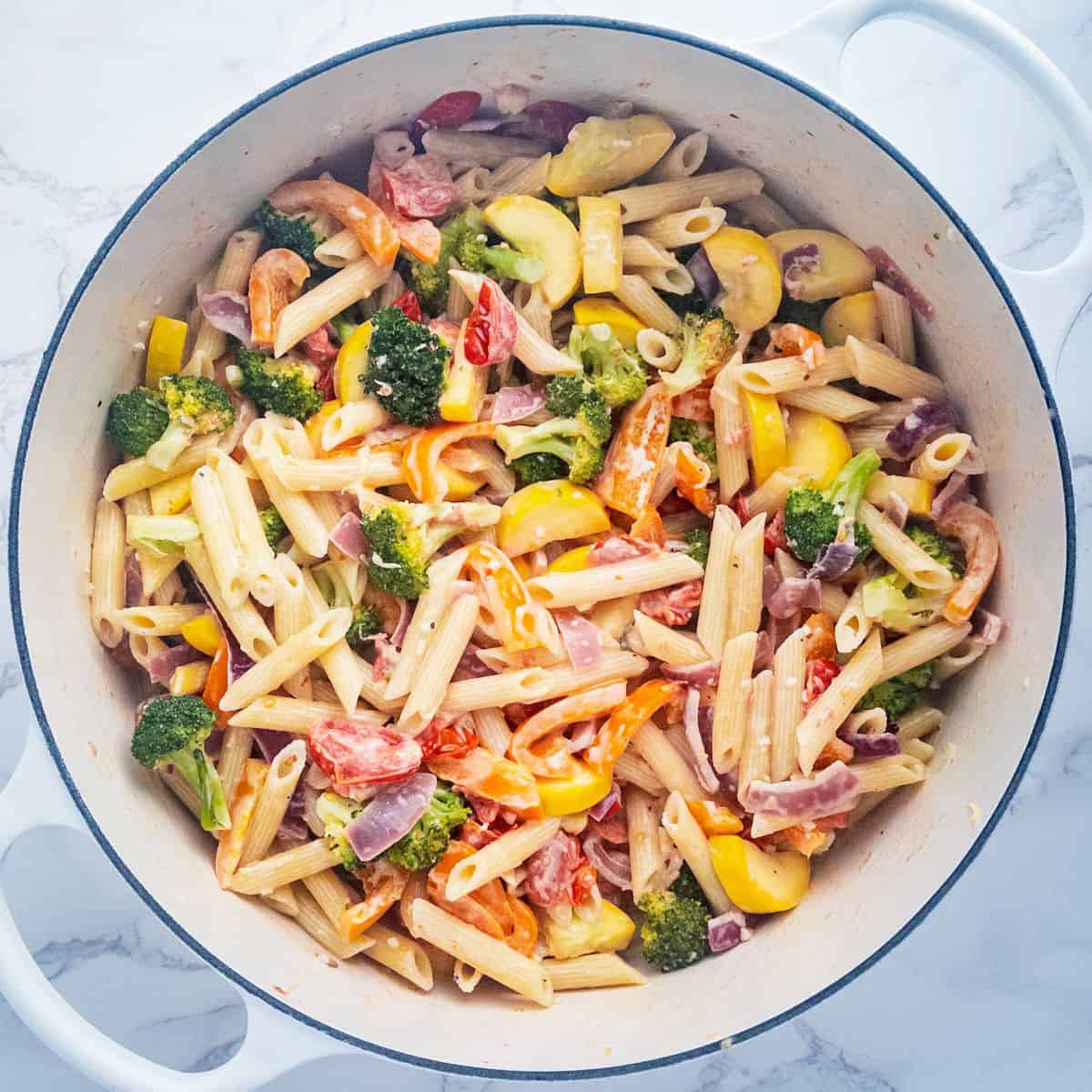 Prism Pasta with Rainbow Vegetables