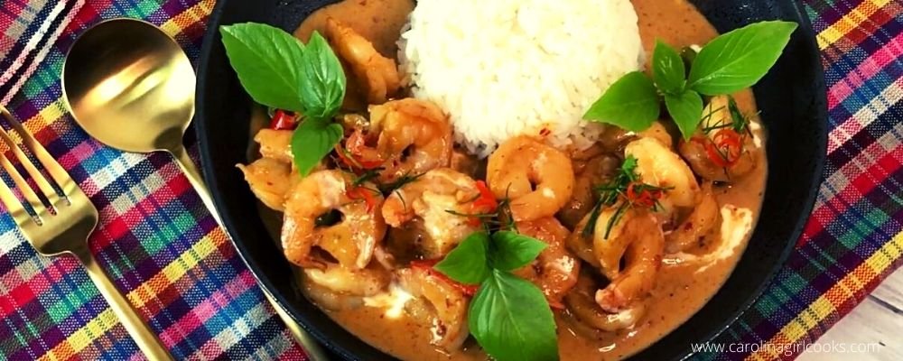 Panang Curry Shrimp with Coconut Rice