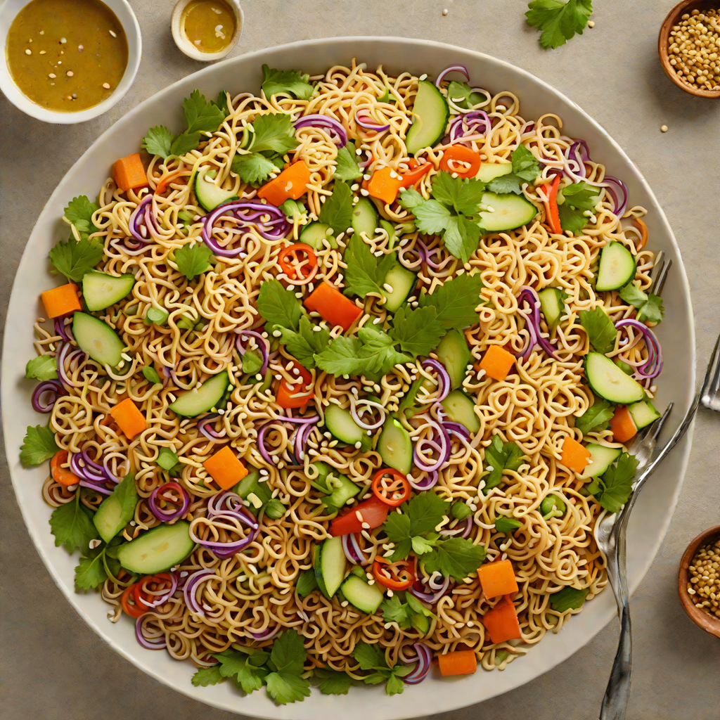 Crispy Ramen Noodle Salad with Sesame-Ginger Dressing