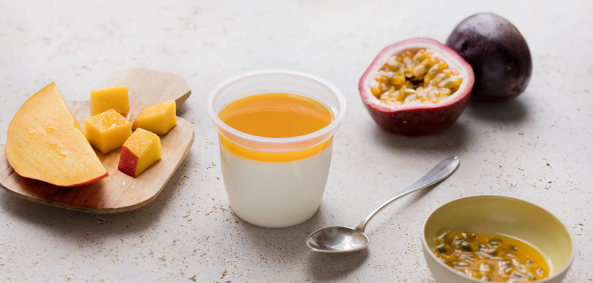 Passionfruit Panna Cotta with Mango Coulis