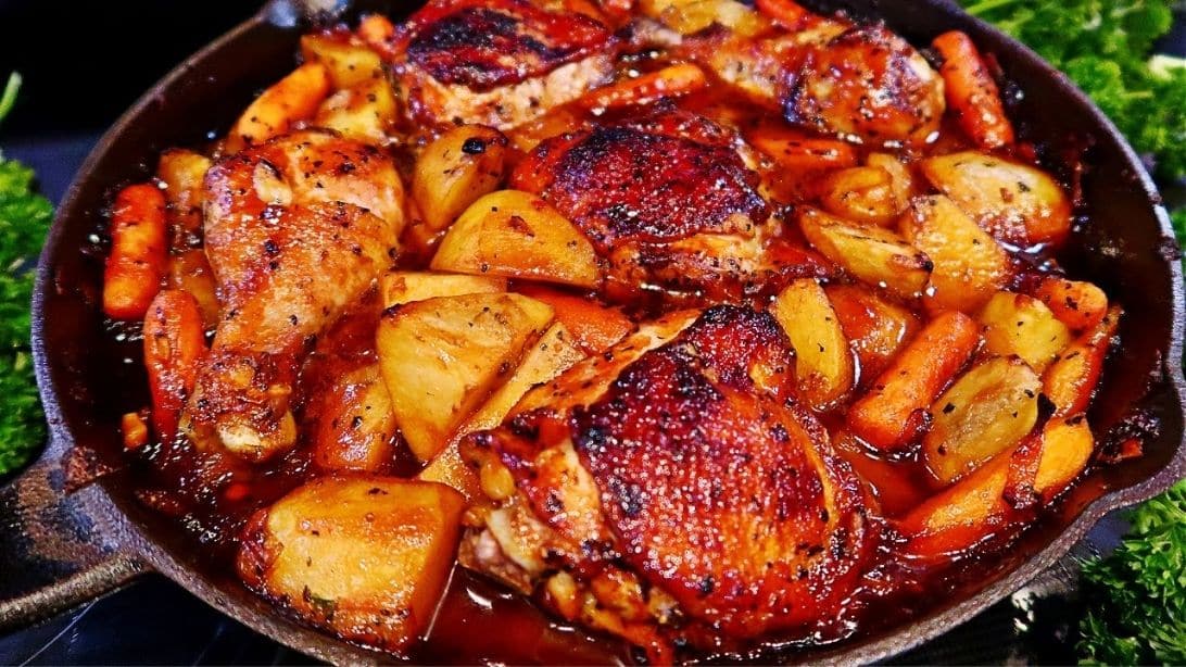 One-Pan Honey-Glazed Chicken & Rainbow Veggies
