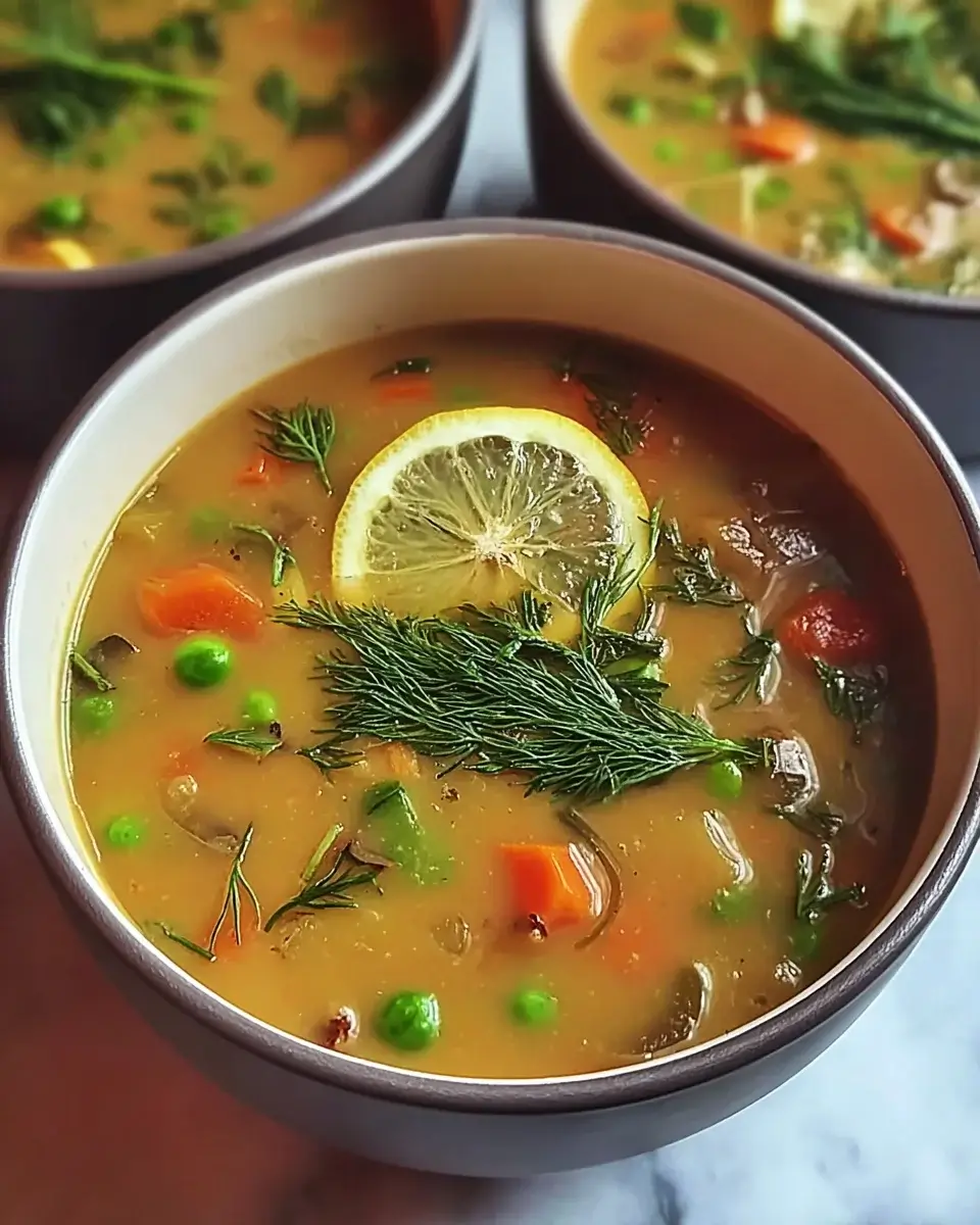 Hearty Spring Vegetable Soup with Fresh Dill