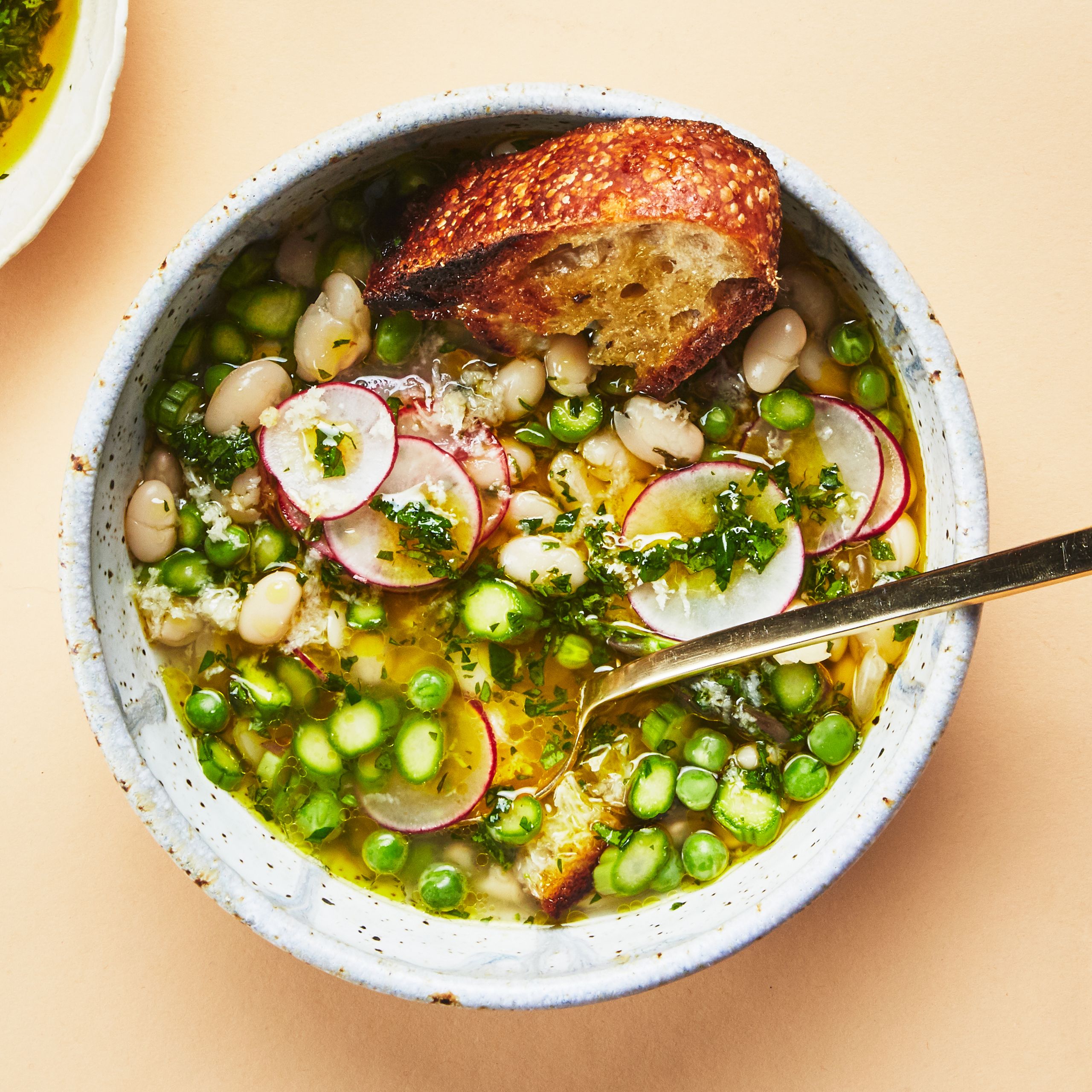 Slow-Cooked Spring Vegetable & White Bean Stew