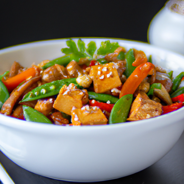 Spicy Tofu Stir-Fry with Rice Noodles