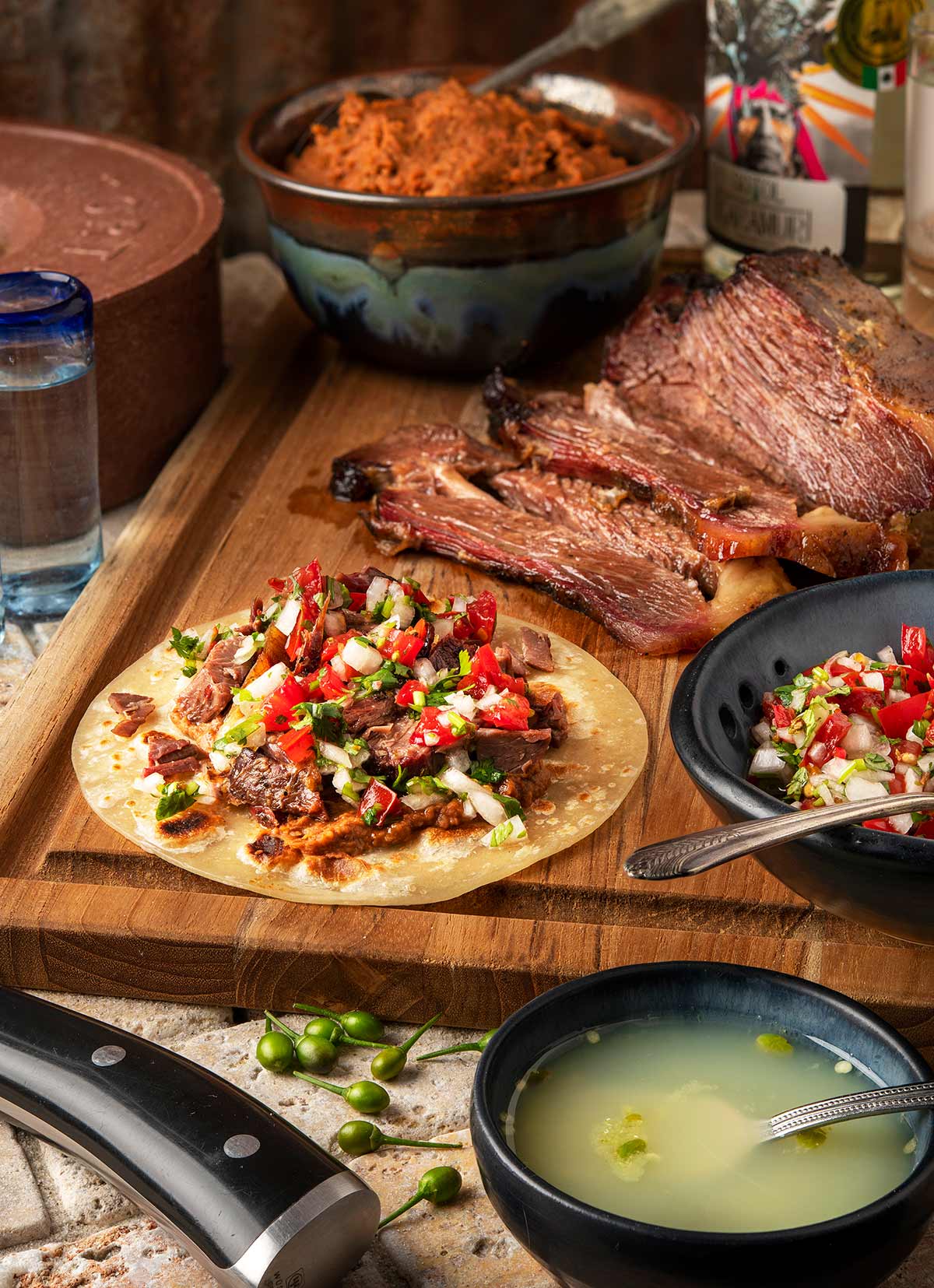 Texas-Style Smoked Brisket Tacos with Cucumber Slaw