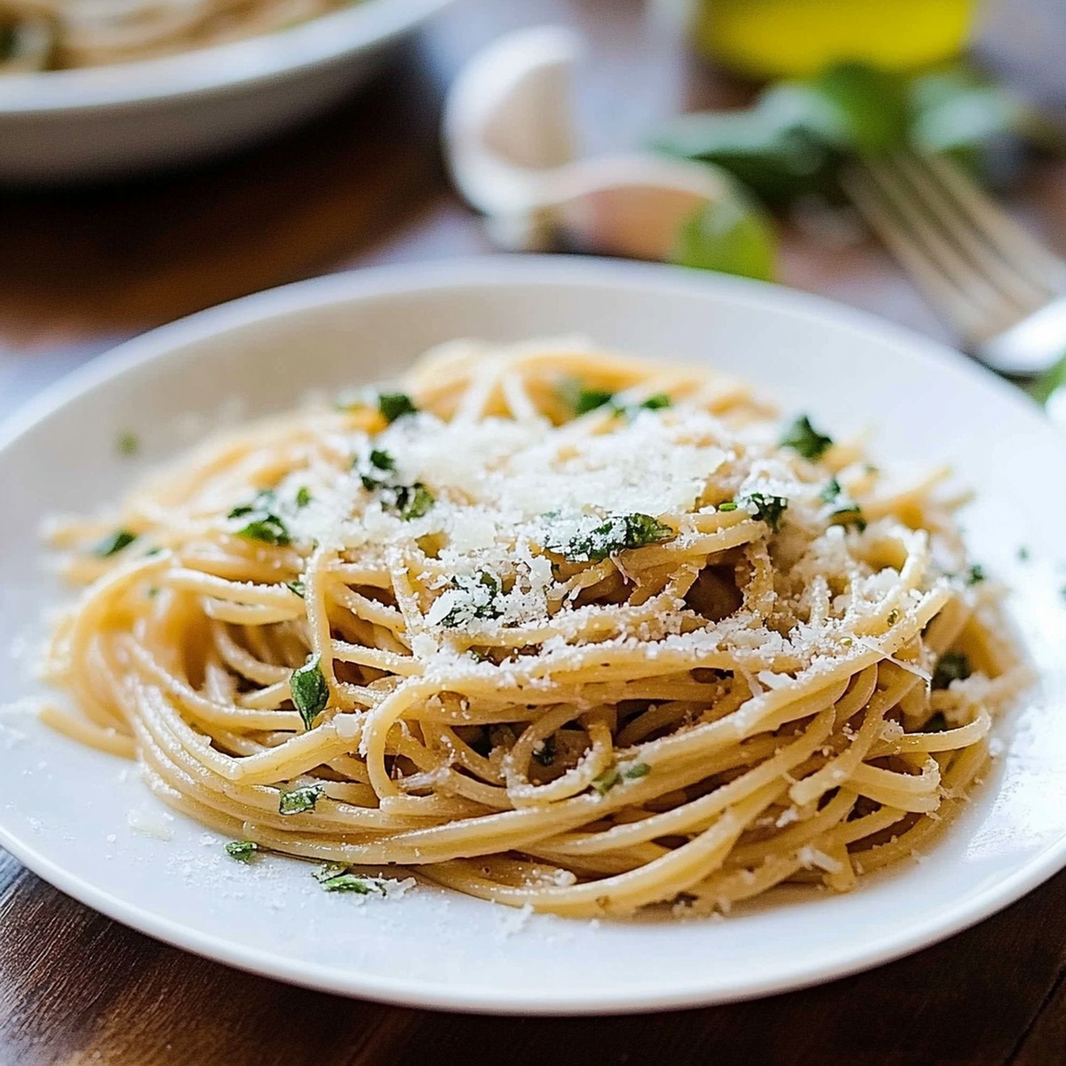 Sideways Spaghetti with Garlic-Herb Butter