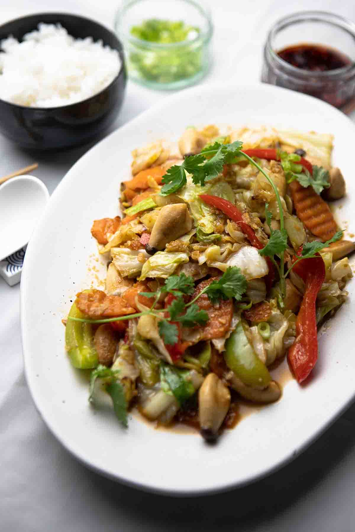 Impacted Vegetable Stir-Fry with Sesame-Ginger Glaze