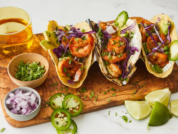 Horizontal Wisdom Tacos with Cilantro-Lime Crema