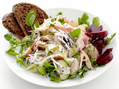 Smoked Trout Salad with Dill Mustard Vinaigrette