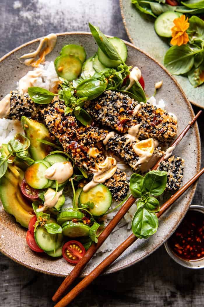 Sesame-Ginger Salmon & Avocado Grain Bowl