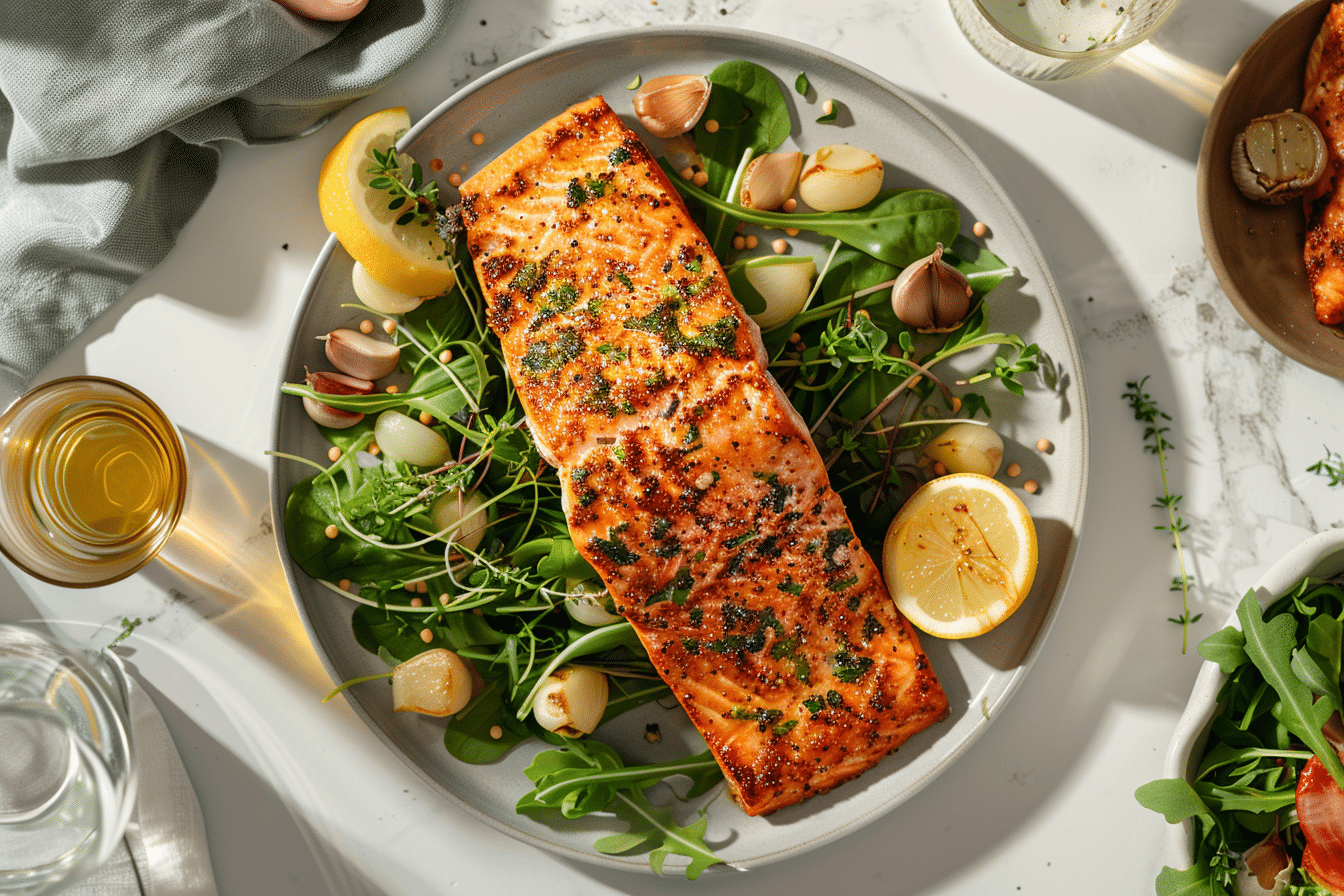 Herb-Roasted Whole Salmon with Lemon Garlic