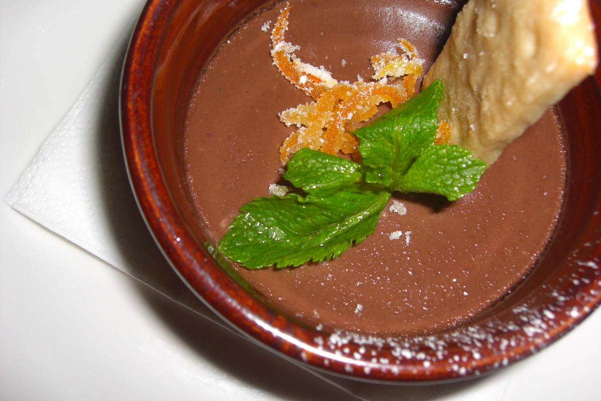 Belgian Chocolate-Orange Mousse with Crisp Wafers