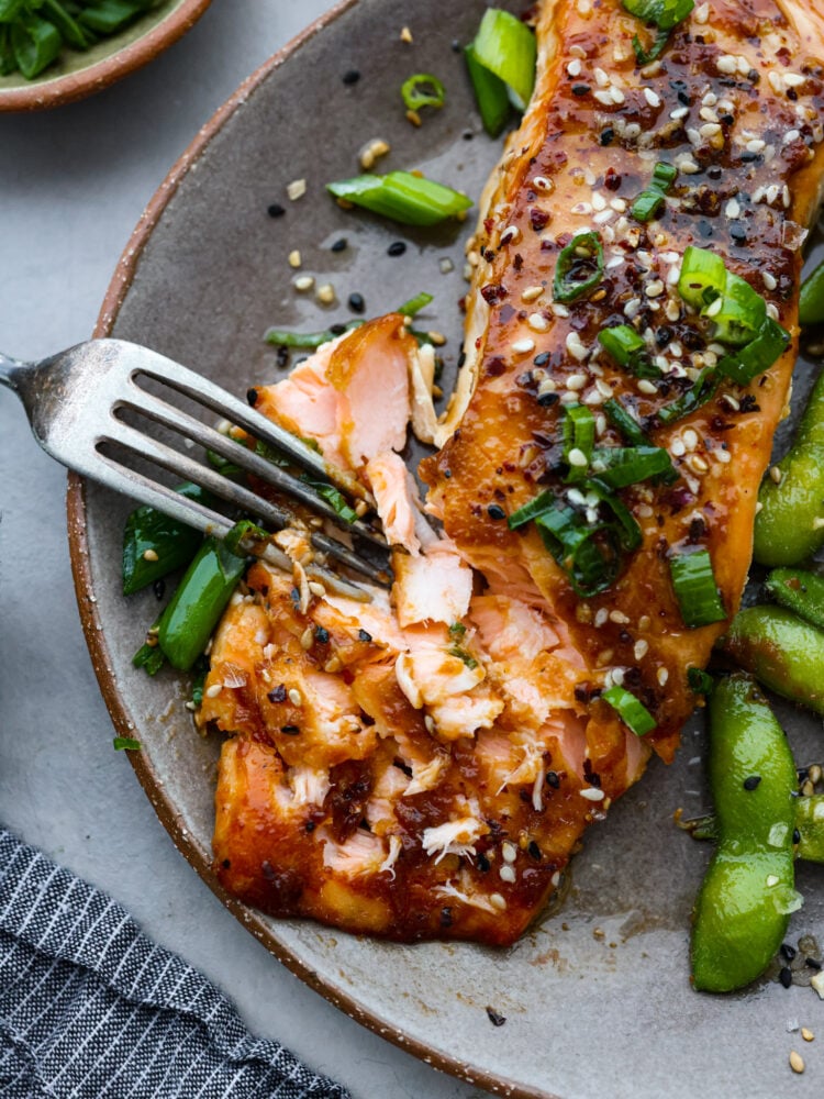 Hakata-Style Miso Glazed Salmon with Bamboo Shoots
