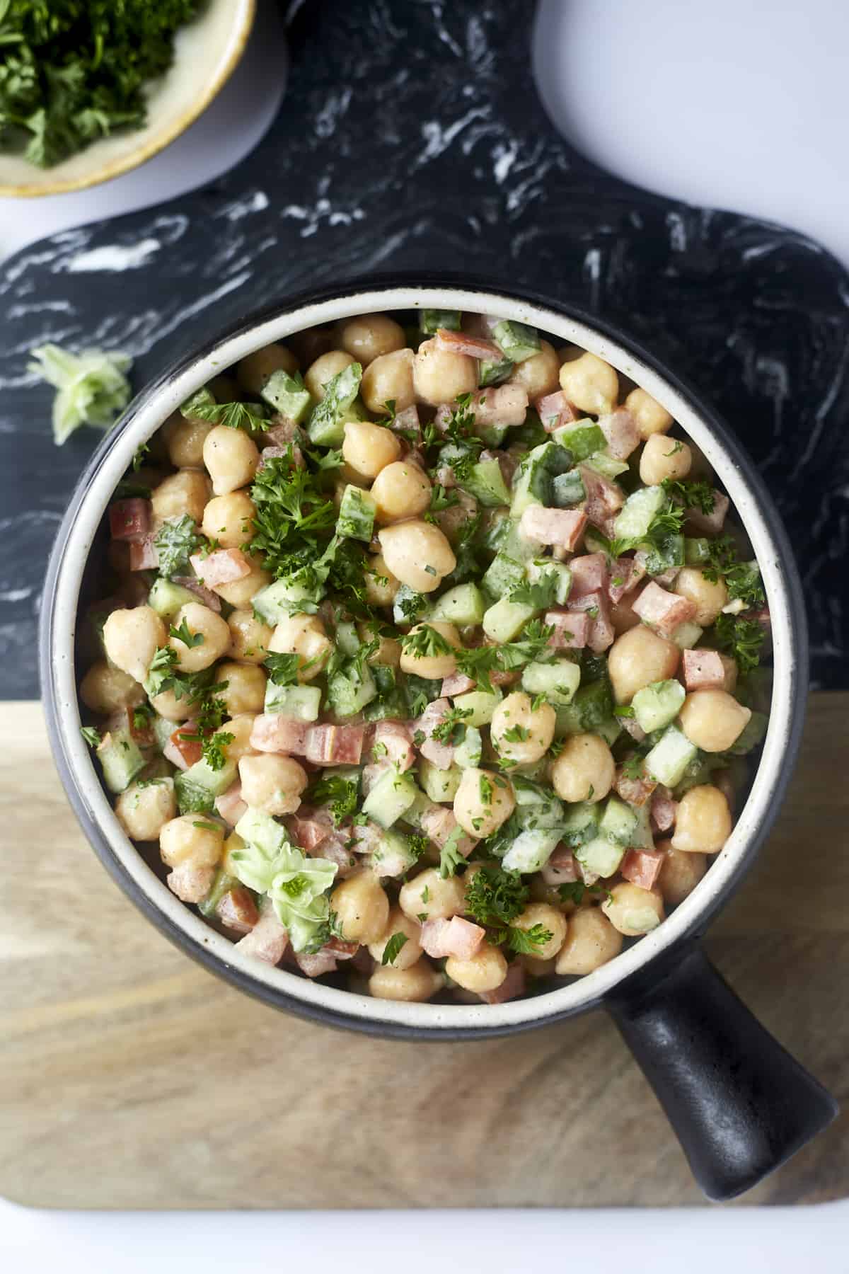 Spiced Chickpea & Cucumber Salad with Tahini Dressing