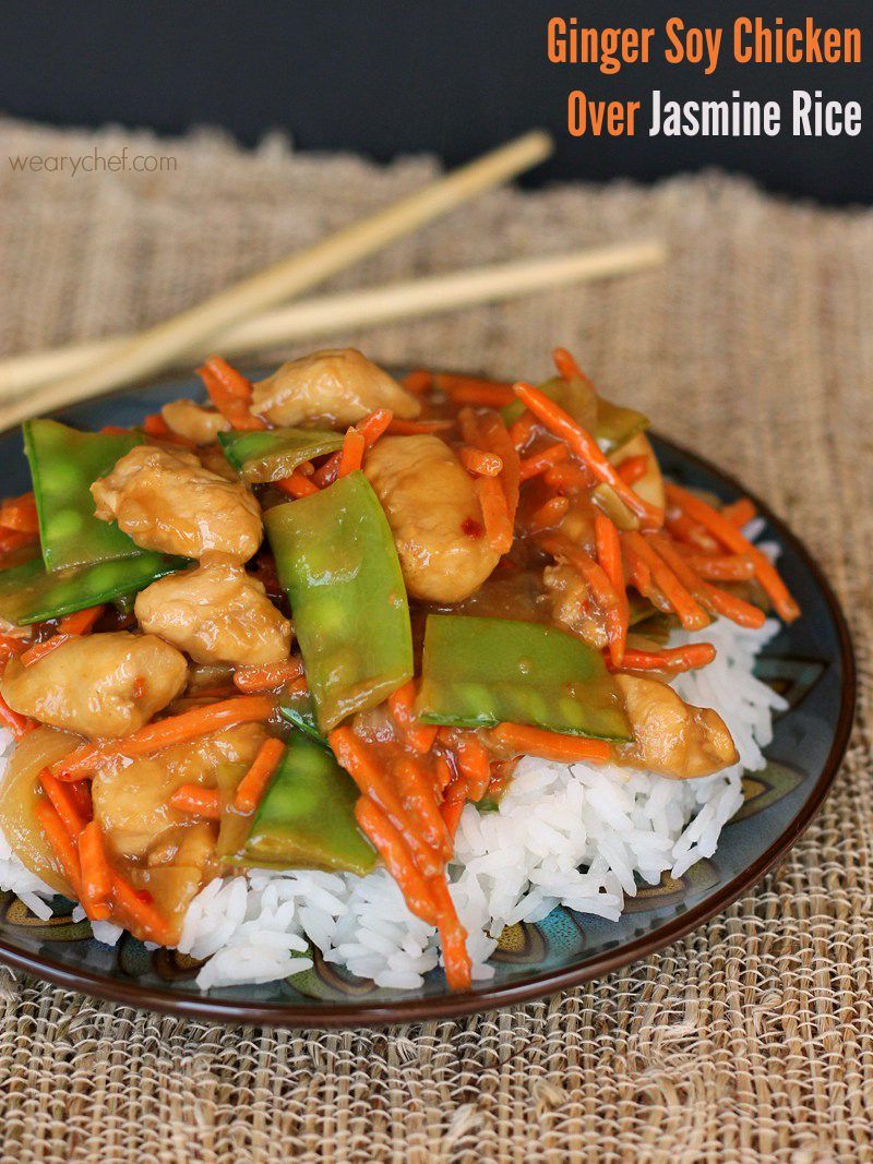 Soy-Glazed Ginger Chicken with Broccoli and Rice