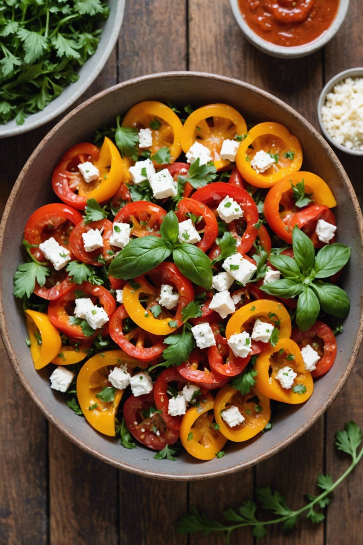 Aperol-Infused Tomato & Bell Pepper Salad