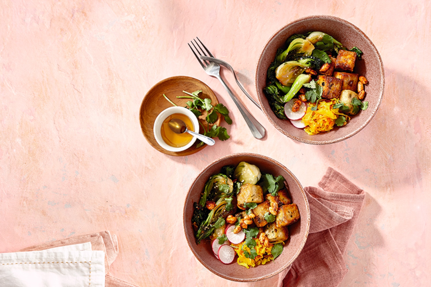 Crispy Sesame-Ginger Tofu Bowls with Bok Choy