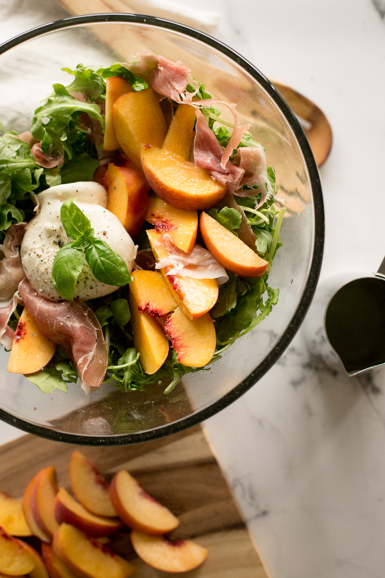 Sun-Kissed Peach & Burrata Salad with Prosciutto