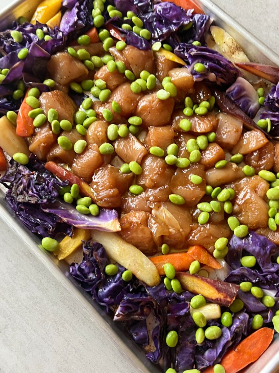 Crispy Honey-Sriracha Sheet Pan Chicken & Veggies