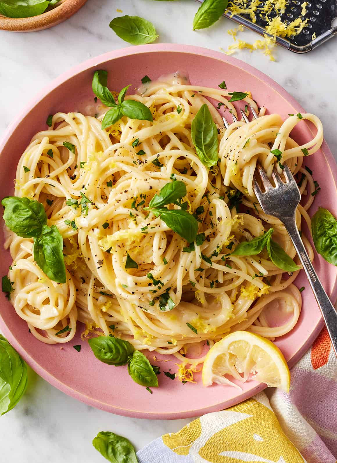 Aperol-Infused Lemon Garlic Pasta