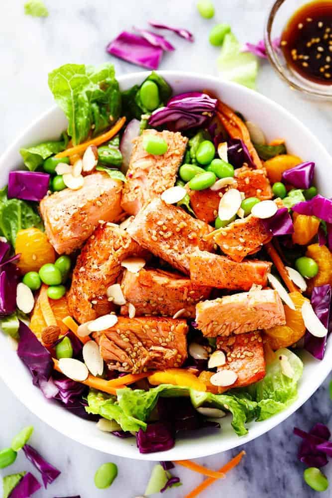 Aperol-Glazed Pan-Seared Salmon with Herb Salad