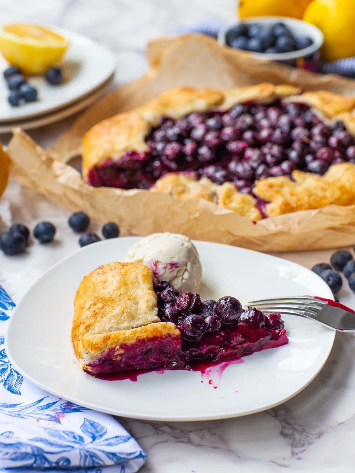 Azure Blueberry Galette with Lemon Crème