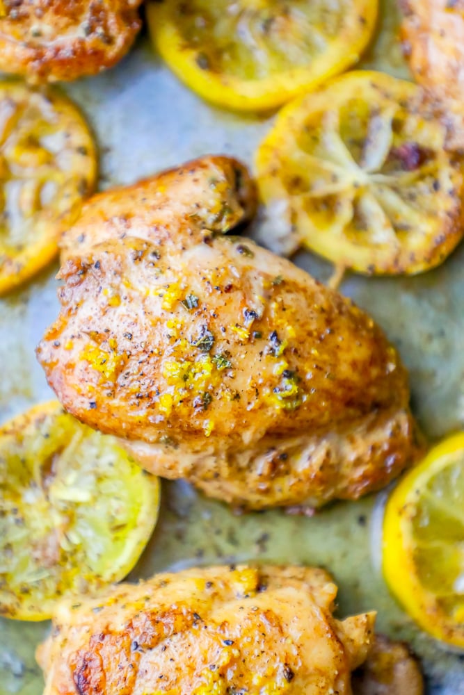 Crispy Garlic-Herb Chicken Thighs with Lemon Butter Sauce