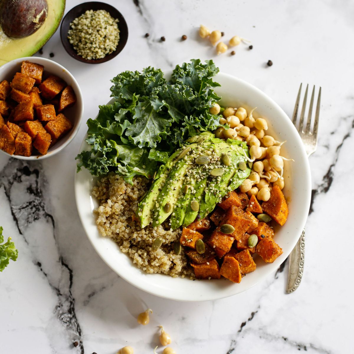 Taylor's Global Quinoa Bowl with Roasted Sweet Potatoes