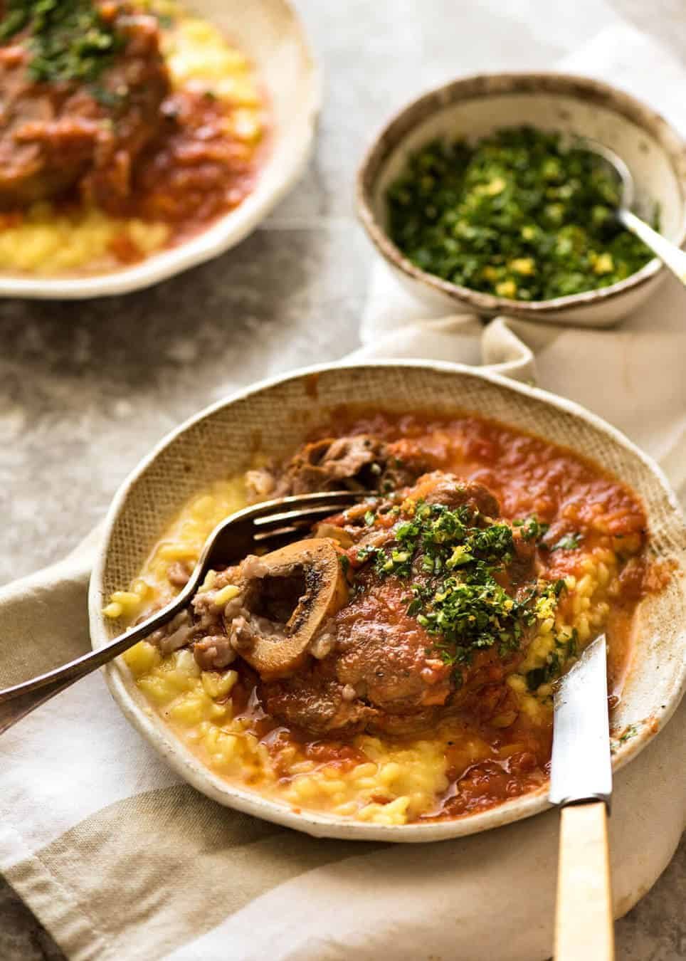 Authentic Osso Buco with Saffron Risotto