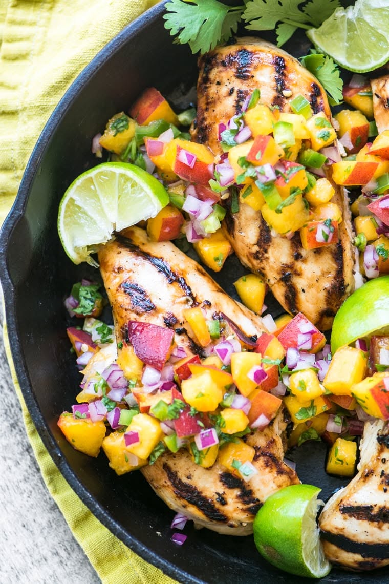 Texas-Style Grilled Chicken with Peach Salsa