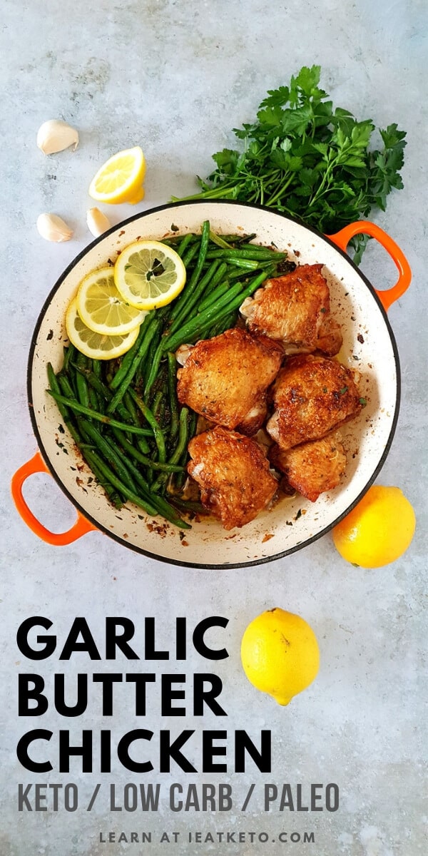 Crispy Keto Baked Chicken Thighs with Garlic Herb Butter