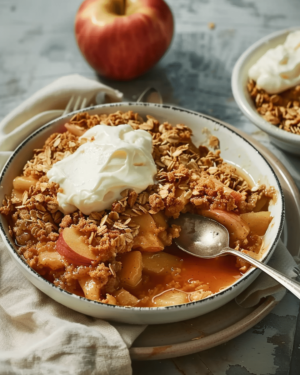 Estate-Style Apple Crisp with Oat Topping