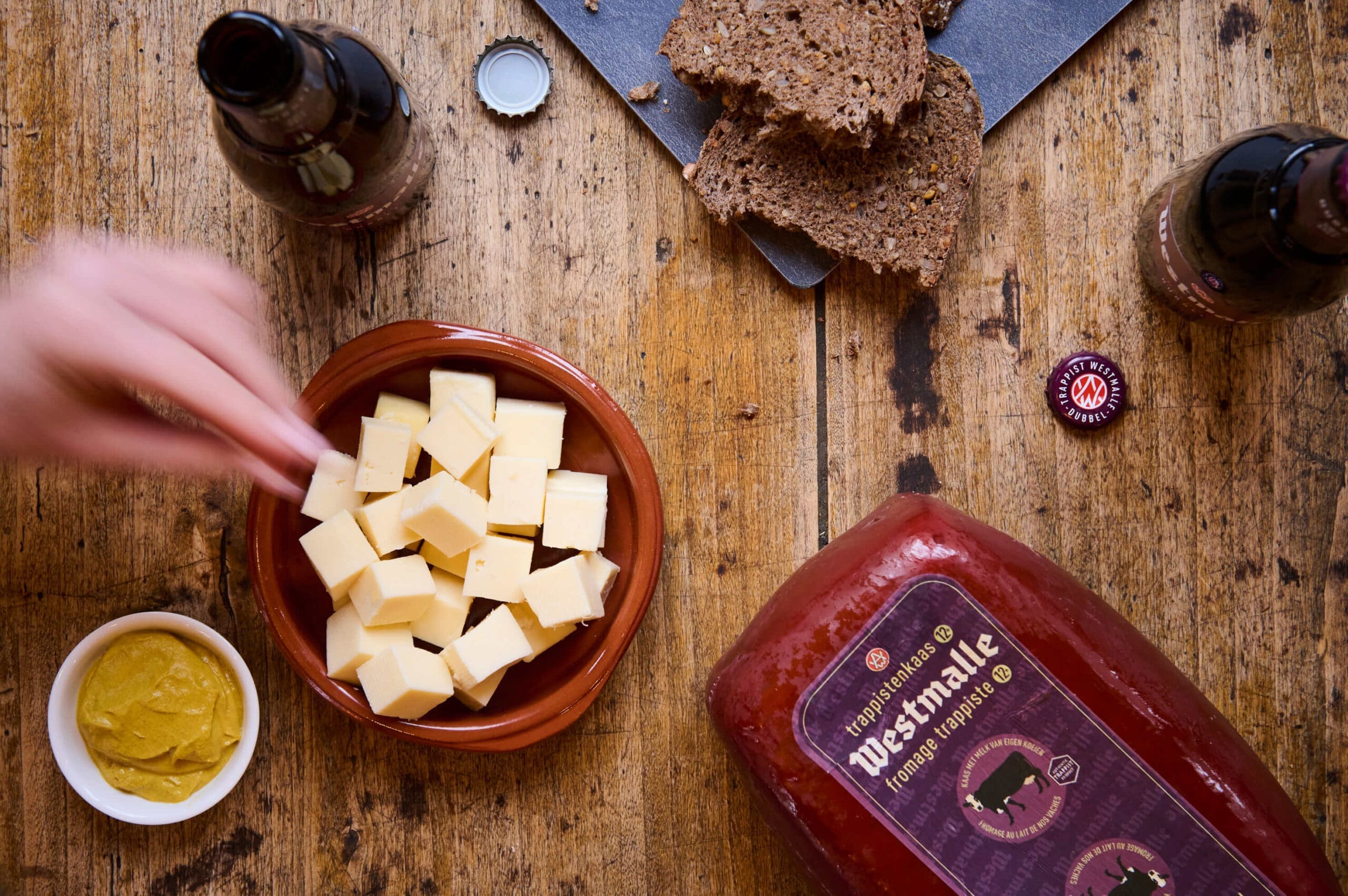 Trappist Cheese Board with Honey-Glazed Nuts and Biscuits