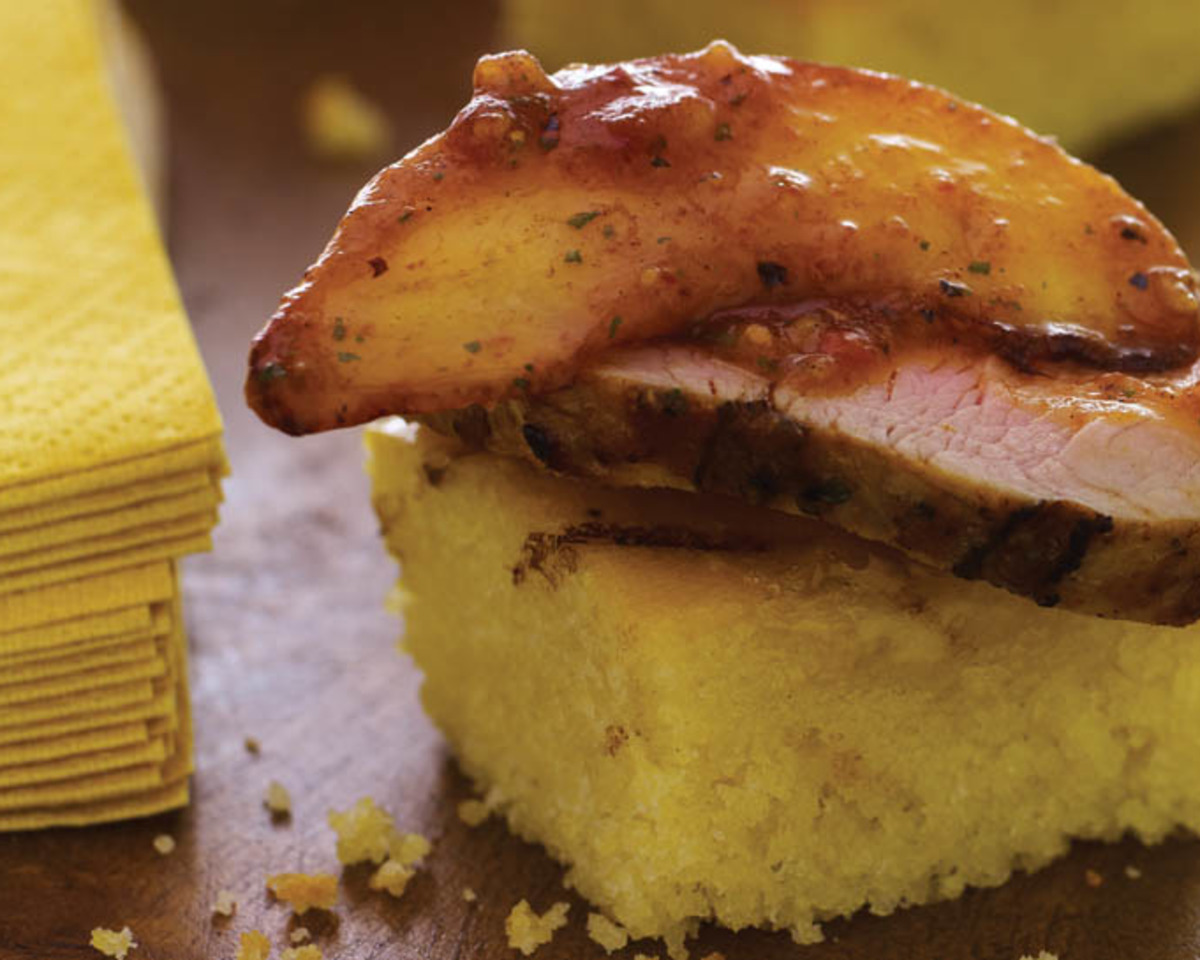 Bourbon-Glazed Pork Tenderloin with Honey-Spiced Cornbread