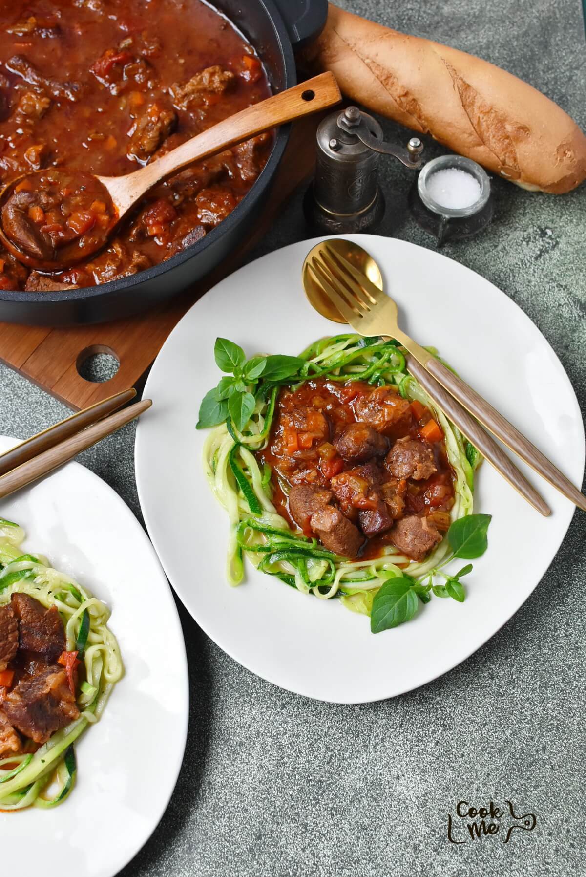 Keto Vegetable & Beef Stew with Zucchini Noodles