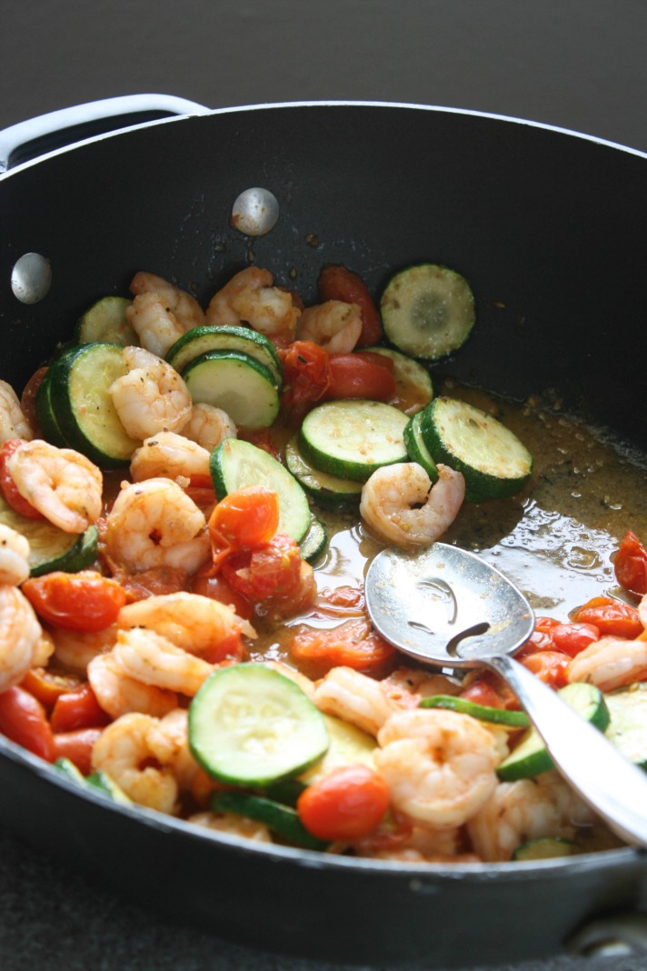 One-Pan Lemon-Garlic Shrimp with Zucchini and Cherry Tomatoes