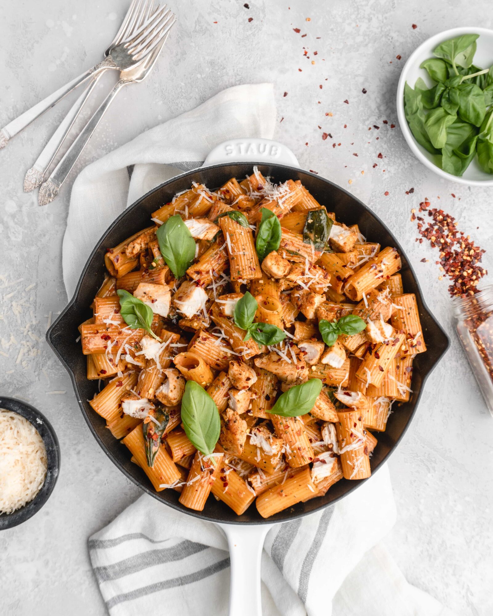 Denver-Style Tomato & Basil Pasta with Sun-Dried Tomatoes