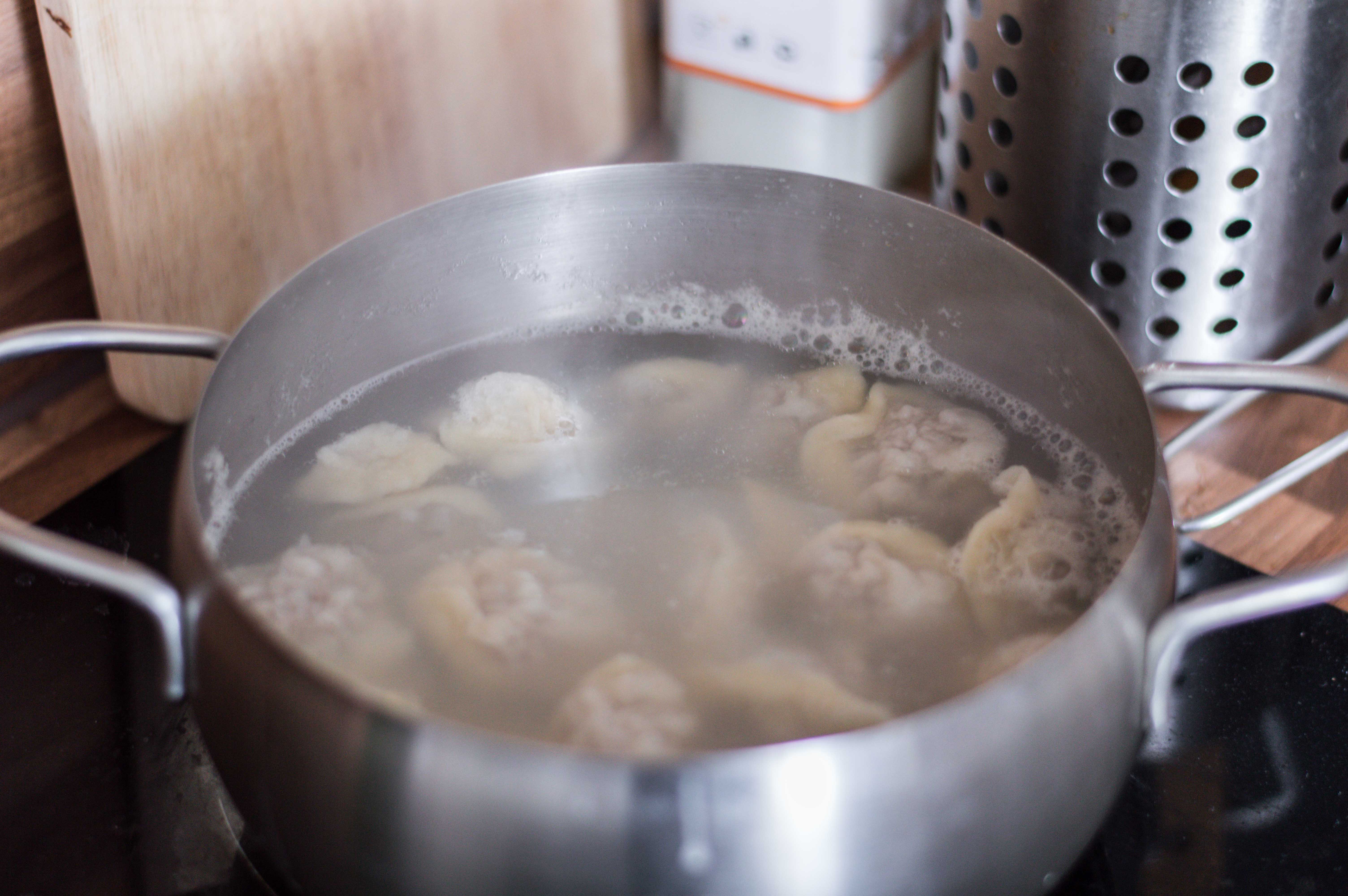 Beef and Potato Pelmeni with Smoked Onion