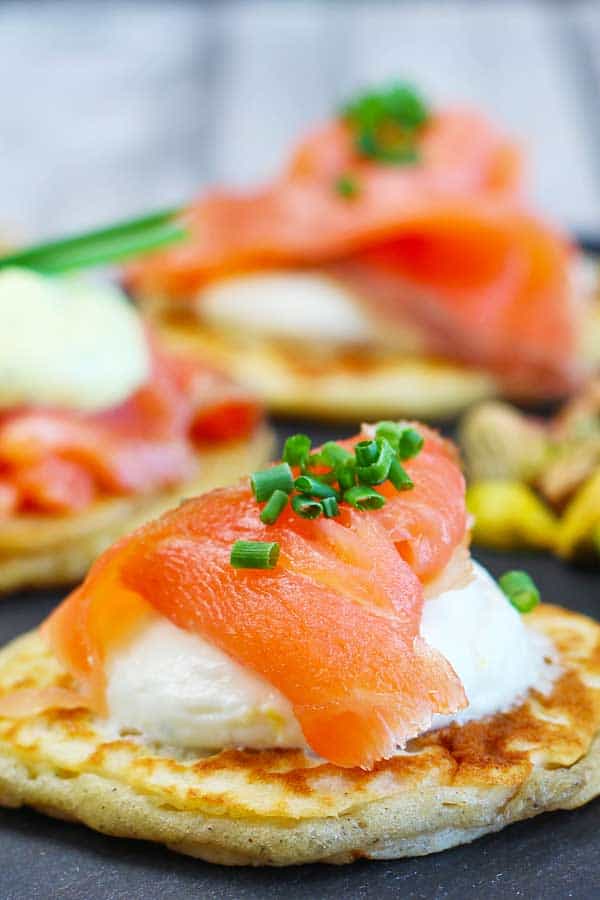 Golden Blini with Smoked Salmon and Dill