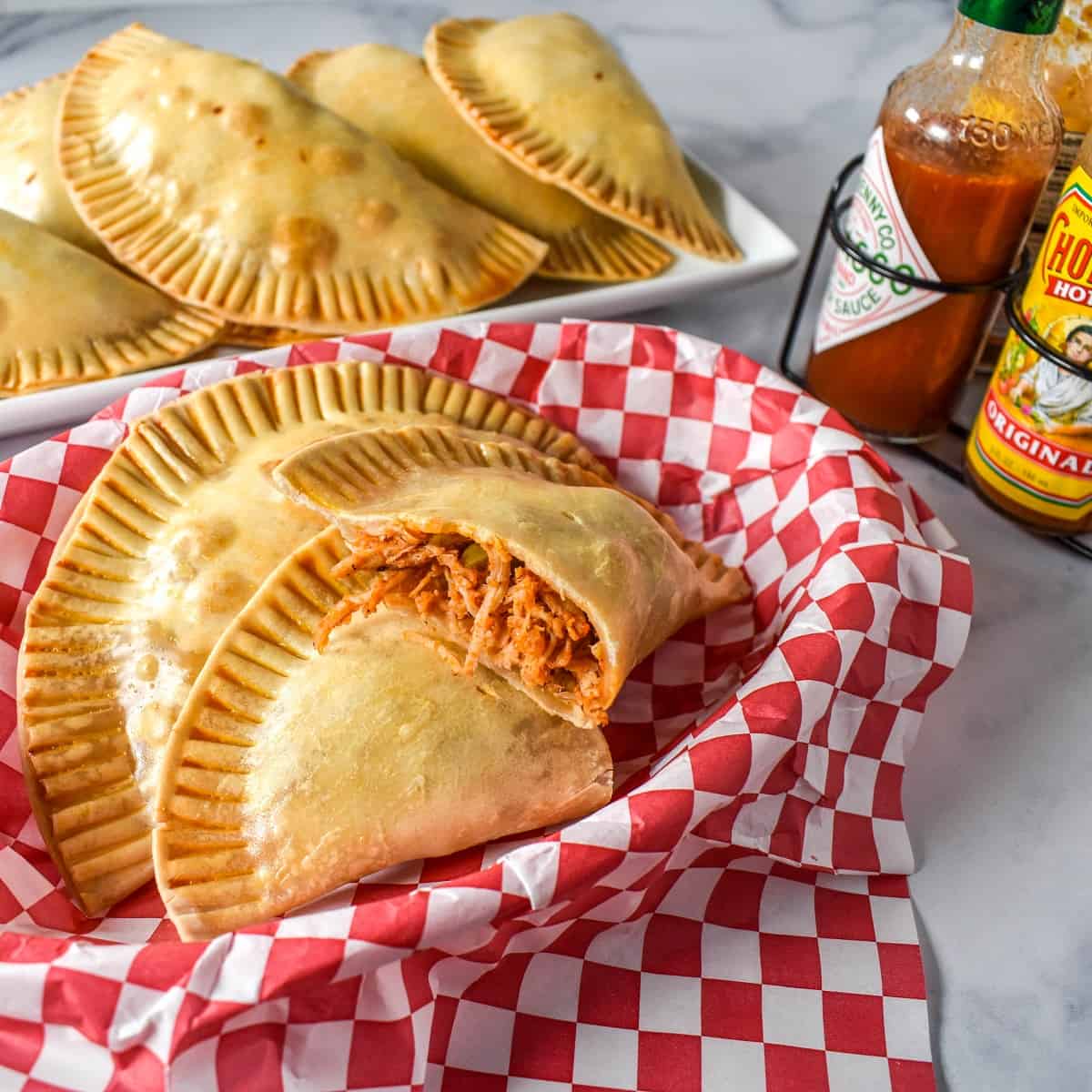 Chicken Pastelitos with Spicy Tomato Sauce